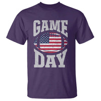 Game Day Football T Shirt Funny Sunday Retro Patriotic American Flag - Wonder Print Shop