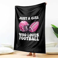 Funny Just A Girl Who Loves Football Throw Blanket - Wonder Print Shop