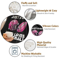 Funny Just A Girl Who Loves Football Throw Blanket - Wonder Print Shop