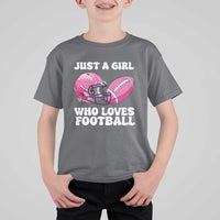Funny Just A Girl Who Loves Football T Shirt For Kid - Wonder Print Shop