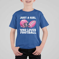 Funny Just A Girl Who Loves Football T Shirt For Kid - Wonder Print Shop