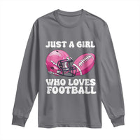 Funny Just A Girl Who Loves Football Long Sleeve Shirt - Wonder Print Shop