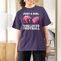 Funny Just A Girl Who Loves Football T Shirt For Women - Wonder Print Shop