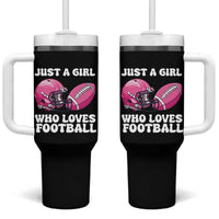 Funny Just A Girl Who Loves Football Tumbler With Handle - Wonder Print Shop