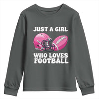 Funny Just A Girl Who Loves Football Youth Sweatshirt - Wonder Print Shop