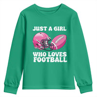 Funny Just A Girl Who Loves Football Youth Sweatshirt - Wonder Print Shop