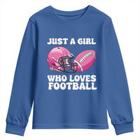 Funny Just A Girl Who Loves Football Youth Sweatshirt - Wonder Print Shop