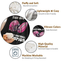 This Girl Is A Fantasy Football Champion Throw Blanket Funny Champ Champion Draft - Wonder Print Shop