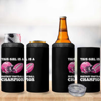 This Girl Is A Fantasy Football Champion 4 in 1 Can Cooler Tumbler Funny Champ Champion Draft - Wonder Print Shop