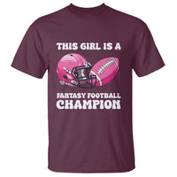 This Girl Is A Fantasy Football Champion T Shirt Funny Champ Champion Draft - Wonder Print Shop