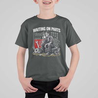 Funny Waiting On Parts Mechanic Skeleton Auto Repair Life T Shirt For Kid
