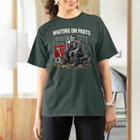Funny Waiting On Parts Mechanic Skeleton Auto Repair Life T Shirt For Women