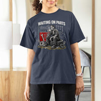 Funny Waiting On Parts Mechanic Skeleton Auto Repair Life T Shirt For Women