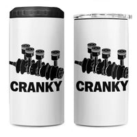 Cranky Car Engine Crankshaft Cars Lover 4 in 1 Can Cooler Tumbler Mechanics Father Day
