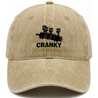 Cranky Car Engine Crankshaft Cars Lover Washed Cotton Baseball Cap Mechanics Father Day
