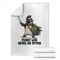 Flight Was Never An Option Funny Penguin Throw Blanket Sarcastic Dark Humor Animal