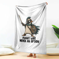 Flight Was Never An Option Funny Penguin Throw Blanket Sarcastic Dark Humor Animal