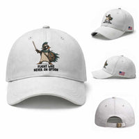 Flight Was Never An Option Funny Penguin Baseball Cap Sarcastic Dark Humor Animal