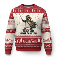 Flight Was Never An Option Funny Penguin Ugly Christmas Sweater Sarcastic Dark Humor Animal