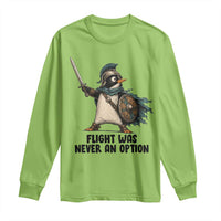 Flight Was Never An Option Funny Penguin Long Sleeve Shirt Sarcastic Dark Humor Animal