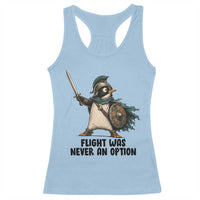 Flight Was Never An Option Funny Penguin Racerback Tank Top Sarcastic Dark Humor Animal
