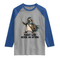Flight Was Never An Option Funny Penguin Raglan Shirt Sarcastic Dark Humor Animal