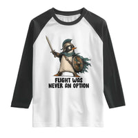 Flight Was Never An Option Funny Penguin Raglan Shirt Sarcastic Dark Humor Animal
