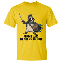 Flight Was Never An Option Funny Penguin T Shirt Sarcastic Dark Humor Animal