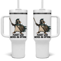 Flight Was Never An Option Funny Penguin Tumbler With Handle Sarcastic Dark Humor Animal