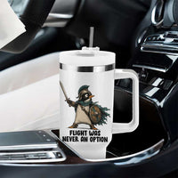 Flight Was Never An Option Funny Penguin Tumbler With Handle Sarcastic Dark Humor Animal