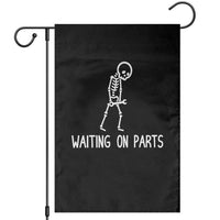 Waiting on Parts Mechanic Skeleton Garden Flag Garage Car Guy Auto Repair Life