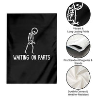 Waiting on Parts Mechanic Skeleton Garden Flag Garage Car Guy Auto Repair Life