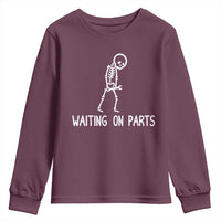 Waiting on Parts Mechanic Skeleton Youth Sweatshirt Garage Car Guy Auto Repair Life