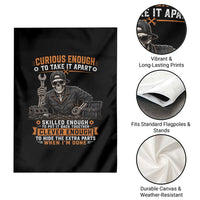 Mechanic Skeleton Garden Flag Curious Enough to Take It Apart Car Auto Repair Garage