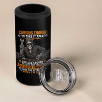 Mechanic Skeleton 4 in 1 Can Cooler Tumbler Curious Enough to Take It Apart Car Auto Repair Garage