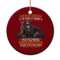 Mechanic Skeleton Ceramic Ornament Curious Enough to Take It Apart Car Auto Repair Garage