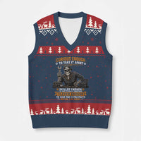 Mechanic Skeleton V-Neck Knit Sweater Vest Curious Enough to Take It Apart Car Auto Repair Garage