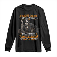 Mechanic Skeleton Long Sleeve Shirt Curious Enough to Take It Apart Car Auto Repair Garage