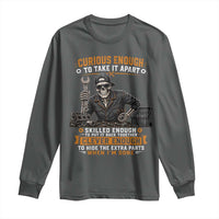 Mechanic Skeleton Long Sleeve Shirt Curious Enough to Take It Apart Car Auto Repair Garage