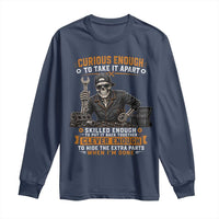 Mechanic Skeleton Long Sleeve Shirt Curious Enough to Take It Apart Car Auto Repair Garage