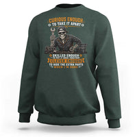 Mechanic Skeleton Sweatshirt Curious Enough to Take It Apart Car Auto Repair Garage