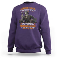 Mechanic Skeleton Sweatshirt Curious Enough to Take It Apart Car Auto Repair Garage