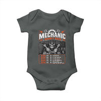 Mechanic Skeleton Baby Onesie Funny Hourly Rate Auto Car Garage Labor Rates