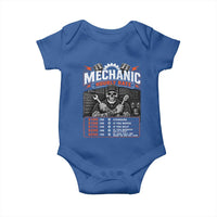 Mechanic Skeleton Baby Onesie Funny Hourly Rate Auto Car Garage Labor Rates