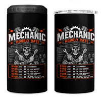 Mechanic Skeleton 4 in 1 Can Cooler Tumbler Funny Hourly Rate Auto Car Garage Labor Rates