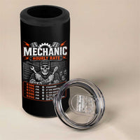 Mechanic Skeleton 4 in 1 Can Cooler Tumbler Funny Hourly Rate Auto Car Garage Labor Rates