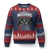 Mechanic Skeleton Ugly Christmas Sweater Funny Hourly Rate Auto Car Garage Labor Rates