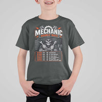 Mechanic Skeleton T Shirt For Kid Funny Hourly Rate Auto Car Garage Labor Rates