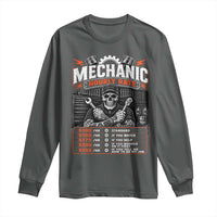 Mechanic Skeleton Long Sleeve Shirt Funny Hourly Rate Auto Car Garage Labor Rates