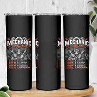 Mechanic Skeleton Skinny Tumbler Funny Hourly Rate Auto Car Garage Labor Rates